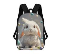 FodPand 17-Inch Laptop Backpack Water-Resistant Cute Easter Bunny Daypack with Shoulder Strap Lightweight Casual Rucksack for Travel Commuter Hiking Outdoor Activities 20l Black