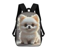 FodPand 17-Inch Laptop Backpack Water-Resistant Cute Pomeranian Daypack with Shoulder Strap Lightweight Casual Rucksack for Travel Commuter Hiking Outdoor Activities 20l Black