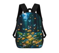 FodPand 17-Inch Laptop Backpack Water-Resistant Fireflies Forest Daypack with Shoulder Strap Lightweight Casual Rucksack for Travel Commuter Hiking Outdoor Activities 20l Black