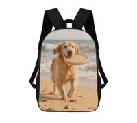 FodPand 17-Inch Laptop Backpack Water-Resistant Golden Retriever Dog Daypack with Shoulder Strap Lightweight Casual Rucksack for Travel Commuter Hiking Outdoor Activities 20l Black