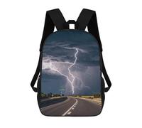 FodPand 17-Inch Laptop Backpack Water-Resistant Highway Tornado Lightning Daypack with Shoulder Strap Lightweight Casual Rucksack for Travel Commuter Hiking Outdoor Activities 20l Black