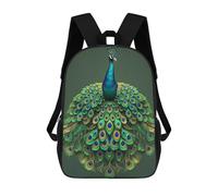 FodPand 17-Inch Laptop Backpack Water-Resistant Peacock with Tassels Daypack with Shoulder Strap Lightweight Casual Rucksack for Travel Commuter Hiking Outdoor Activities 20l Black