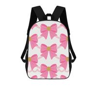 FodPand 17-Inch Laptop Backpack Water-Resistant Pink Bow Daypack with Shoulder Strap Lightweight Casual Rucksack for Travel Commuter Hiking Outdoor Activities 20l Black