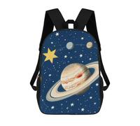 FodPand 17-Inch Laptop Backpack Water-Resistant Planets Stars Space Daypack with Shoulder Strap Lightweight Casual Rucksack for Travel Commuter Hiking Outdoor Activities 20l Black