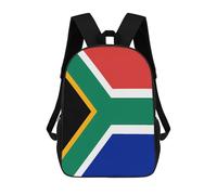 FodPand 17-Inch Laptop Backpack Water-Resistant South Africa Flag Daypack with Shoulder Strap Lightweight Casual Rucksack for Travel Commuter Hiking Outdoor Activities 20l Black