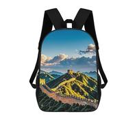 FodPand 17-Inch Laptop Backpack Water-Resistant The Great Wall of China Daypack with Shoulder Strap Lightweight Casual Rucksack for Travel Commuter Hiking Outdoor Activities 20l Black