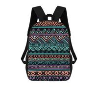 FodPand 17-Inch Laptop Backpack Water-Resistant Unique Aztec Pattern Daypack with Shoulder Strap Lightweight Casual Rucksack for Travel Commuter Hiking Outdoor Activities 20l Black