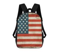 FodPand 17-Inch Laptop Backpack Water-Resistant USA Flag Daypack with Shoulder Strap Lightweight Casual Rucksack for Travel Commuter Hiking Outdoor Activities 20l Black