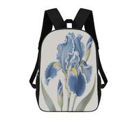 FodPand 17-Inch Laptop Backpack Water-Resistant Vintage Blue Flower Daypack with Shoulder Strap Lightweight Casual Rucksack for Travel Commuter Hiking Outdoor Activities 20l Black