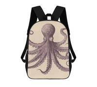 FodPand 17-Inch Laptop Backpack Water-Resistant Vintage Octopus Daypack with Shoulder Strap Lightweight Casual Rucksack for Travel Commuter Hiking Outdoor Activities 20l Black