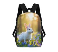 FodPand 17-Inch Laptop Backpack Water-Resistant White Rabbit Daypack with Shoulder Strap Lightweight Casual Rucksack for Travel Commuter Hiking Outdoor Activities 20l Black