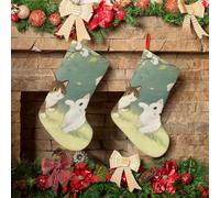 FodPand 18 Inch Christmas Stockings Large Super Soft Rustic Xmas Stockings Cute Kitten Hanging Ornaments Candy Gift Bags Party Favors Stocking for Christmas Tree Decorations
