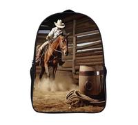 FodPand 18L American West Rodeo Laptop Backpack Adults 16" Lightweight Carry on Backpack for Travel Flight Waterproof Casual Daypack Work Bussiness Computer Bag for Office Commute Outdoor Sports
