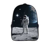 FodPand 18L Astronaut on Moon Laptop Backpack Adults 16" Lightweight Carry on Backpack for Travel Flight Waterproof Casual Daypack Work Bussiness Computer Bag for Office Commute Outdoor Sports