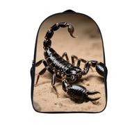 FodPand 18L Black Scorpion Laptop Backpack Adults 16" Lightweight Carry on Backpack for Travel Flight Waterproof Casual Daypack Work Bussiness Computer Bag for Office Commute Outdoor Sports
