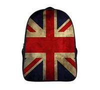 FodPand 18L British Flag Laptop Backpack Adults 16" Lightweight Carry on Backpack for Travel Flight Waterproof Casual Daypack Work Bussiness Computer Bag for Office Commute Outdoor Sports