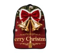 FodPand 18L Christmas Bell Print Laptop Backpack Adults 16" Lightweight Carry on Backpack for Travel Flight Waterproof Casual Daypack Work Bussiness Computer Bag for Office Commute Outdoor Sports
