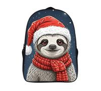 FodPand 18L Christmas Sloth Laptop Backpack Adults 16" Lightweight Carry on Backpack for Travel Flight Waterproof Casual Daypack Work Bussiness Computer Bag for Office Commute Outdoor Sports