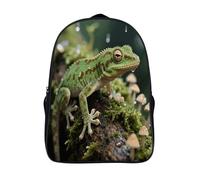FodPand 18L Crested Gecko Laptop Backpack Adults 16" Lightweight Carry on Backpack for Travel Flight Waterproof Casual Daypack Work Bussiness Computer Bag for Office Commute Outdoor Sports