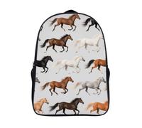 FodPand 18L Cute Horse Laptop Backpack Adults 16" Lightweight Carry on Backpack for Travel Flight Waterproof Casual Daypack Work Bussiness Computer Bag for Office Commute Outdoor Sports