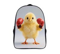FodPand 18L Cute Yellow Boxing Chick Laptop Backpack Adults 16" Lightweight Carry on Backpack for Travel Flight Waterproof Casual Daypack Work Bussiness Computer Bag for Office Commute Outdoor Sports