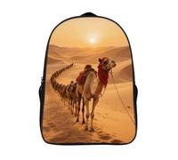 FodPand 18L Desert Camel Train Laptop Backpack Adults 16" Lightweight Carry on Backpack for Travel Flight Waterproof Casual Daypack Work Bussiness Computer Bag for Office Commute Outdoor Sports