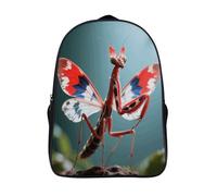 FodPand 18L Devil's Flower Mantis Laptop Backpack Adults 16" Lightweight Carry on Backpack for Travel Flight Waterproof Casual Daypack Work Bussiness Computer Bag for Office Commute Outdoor Sports