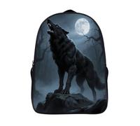 FodPand 18L Ferocious Howling Wolf Laptop Backpack Adults 16" Lightweight Carry on Backpack for Travel Flight Waterproof Casual Daypack Work Bussiness Computer Bag for Office Commute Outdoor Sports