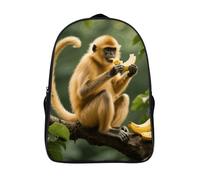 FodPand 18L Golden Monkey Laptop Backpack Adults 16" Lightweight Carry on Backpack for Travel Flight Waterproof Casual Daypack Work Bussiness Computer Bag for Office Commute Outdoor Sports