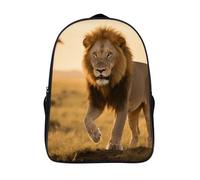 FodPand 18L Grassland Lion Laptop Backpack Adults 16" Lightweight Carry on Backpack for Travel Flight Waterproof Casual Daypack Work Bussiness Computer Bag for Office Commute Outdoor Sports