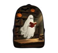 FodPand 18L Halloween Spooky Ghost Laptop Backpack Adults 16" Lightweight Carry on Backpack for Travel Flight Waterproof Casual Daypack Work Bussiness Computer Bag for Office Commute Outdoor Sports