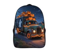 FodPand 18L Halloween Truck Laptop Backpack Adults 16" Lightweight Carry on Backpack for Travel Flight Waterproof Casual Daypack Work Bussiness Computer Bag for Office Commute Outdoor Sports