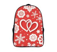 FodPand 18L Hearts Snowflake Flower Laptop Backpack Adults 16" Lightweight Carry on Backpack for Travel Flight Waterproof Casual Daypack Work Bussiness Computer Bag for Office Commute Outdoor Sports