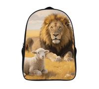 FodPand 18L Lion Sheep Laptop Backpack Adults 16" Lightweight Carry on Backpack for Travel Flight Waterproof Casual Daypack Work Bussiness Computer Bag for Office Commute Outdoor Sports
