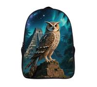 FodPand 18L Maya Owl Laptop Backpack Adults 16" Lightweight Carry on Backpack for Travel Flight Waterproof Casual Daypack Work Bussiness Computer Bag for Office Commute Outdoor Sports