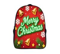 FodPand 18L Merry Chrismas Laptop Backpack Adults 16" Lightweight Carry on Backpack for Travel Flight Waterproof Casual Daypack Work Bussiness Computer Bag for Office Commute Outdoor Sports