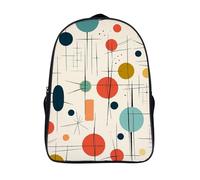 FodPand 18L Modern Mid Century Laptop Backpack Adults 16" Lightweight Carry on Backpack for Travel Flight Waterproof Casual Daypack Work Bussiness Computer Bag for Office Commute Outdoor Sports
