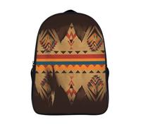 FodPand 18L Native American Laptop Backpack Adults 16" Lightweight Carry on Backpack for Travel Flight Waterproof Casual Daypack Work Bussiness Computer Bag for Office Commute Outdoor Sports