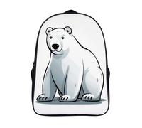 FodPand 18L Polar Bear Laptop Backpack Adults 16" Lightweight Carry on Backpack for Travel Flight Waterproof Casual Daypack Work Bussiness Computer Bag for Office Commute Outdoor Sports