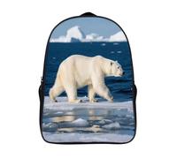 FodPand 18L Polar Bear Laptop Backpack Adults 16" Lightweight Carry on Backpack for Travel Flight Waterproof Casual Daypack Work Bussiness Computer Bag for Office Commute Outdoor Sports