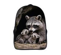 FodPand 18L Raccoons Laptop Backpack Adults 16" Lightweight Carry on Backpack for Travel Flight Waterproof Casual Daypack Work Bussiness Computer Bag for Office Commute Outdoor Sports