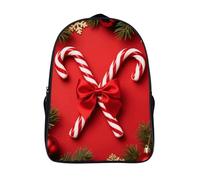 FodPand 18L Red Christmas Candy Laptop Backpack Adults 16" Lightweight Carry on Backpack for Travel Flight Waterproof Casual Daypack Work Bussiness Computer Bag for Office Commute Outdoor Sports
