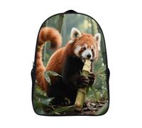 FodPand 18L Red Panda Eating Laptop Backpack Adults 16" Lightweight Carry on Backpack for Travel Flight Waterproof Casual Daypack Work Bussiness Computer Bag for Office Commute Outdoor Sports