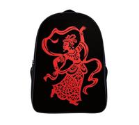 FodPand 18L Red Papercut Dancer Laptop Backpack Adults 16" Lightweight Carry on Backpack for Travel Flight Waterproof Casual Daypack Work Bussiness Computer Bag for Office Commute Outdoor Sports