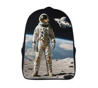 FodPand 18L Retro Astronaut Laptop Backpack Adults 16" Lightweight Carry on Backpack for Travel Flight Waterproof Casual Daypack Work Bussiness Computer Bag for Office Commute Outdoor Sports