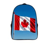 FodPand 18L Retro Canada Flag Laptop Backpack Adults 16" Lightweight Carry on Backpack for Travel Flight Waterproof Casual Daypack Work Bussiness Computer Bag for Office Commute Outdoor Sports