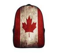 FodPand 18L Retro Canada Flag Laptop Backpack Adults 16" Lightweight Carry on Backpack for Travel Flight Waterproof Casual Daypack Work Bussiness Computer Bag for Office Commute Outdoor Sports