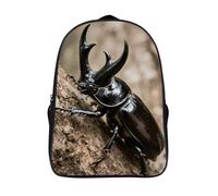 FodPand 18L Rhinoceros Beetle Laptop Backpack Adults 16" Lightweight Carry on Backpack for Travel Flight Waterproof Casual Daypack Work Bussiness Computer Bag for Office Commute Outdoor Sports
