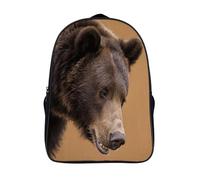 FodPand 18L Rustic Bear Laptop Backpack Adults 16" Lightweight Carry on Backpack for Travel Flight Waterproof Casual Daypack Work Bussiness Computer Bag for Office Commute Outdoor Sports