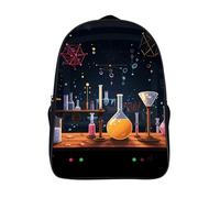 FodPand 18L Science Party Laptop Backpack Adults 16" Lightweight Carry on Backpack for Travel Flight Waterproof Casual Daypack Work Bussiness Computer Bag for Office Commute Outdoor Sports